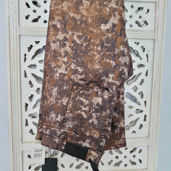 ELSE BRONZE SNAKE SKINNY JEANS SIZE W28 - Picture 4 of 12